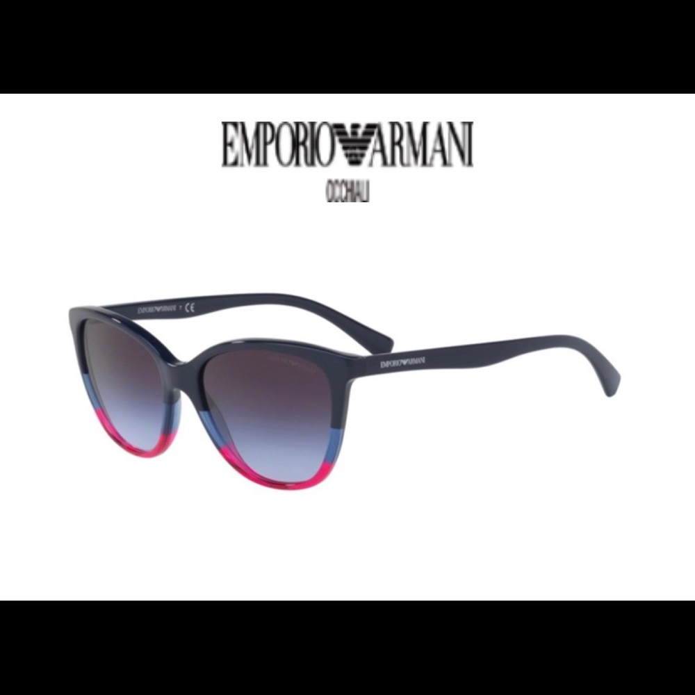 Emporio Armani EA4110F Blue Pink Frame Sunglasses